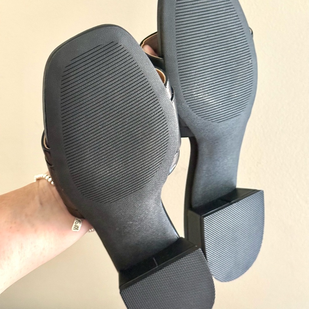 NEW Dolce Vita Black Slide Mules with Brown Buckle - Picture 6 of 6
